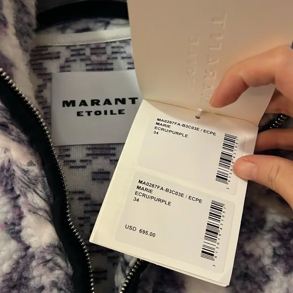 NWOT Isabel Marant Etoile Marie Printed Fleece Jacket - Picture 2 of 6